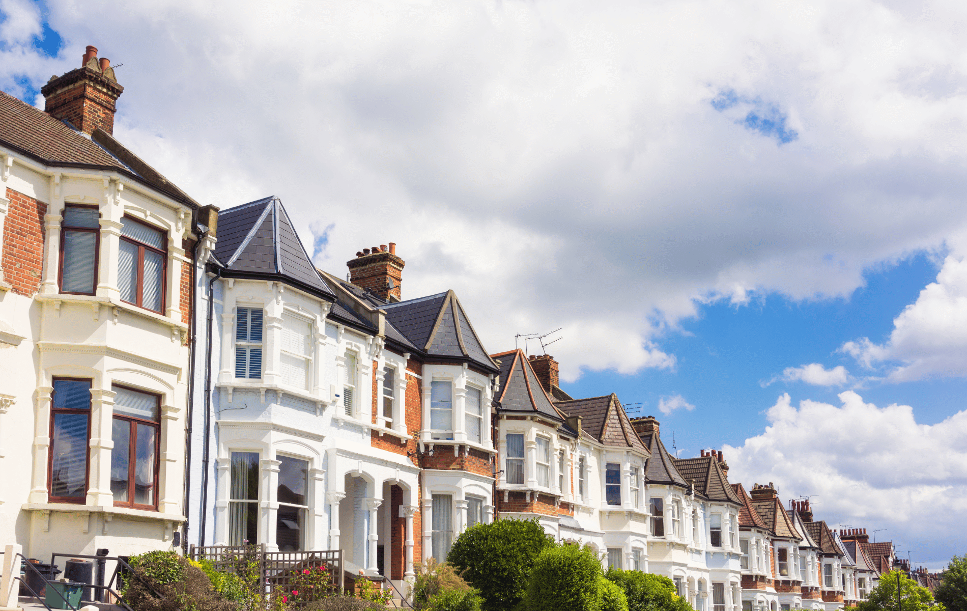 Row of commercial and residential properties Row of commercial and residential properties